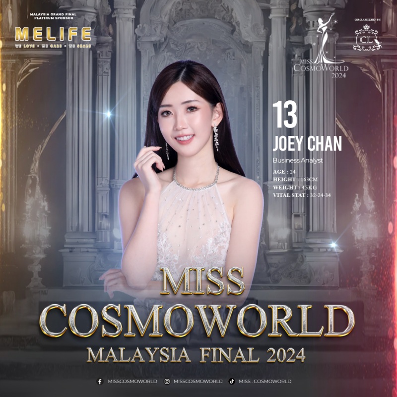 Miss CosmoWorld Malaysia Beauty Pageant Contest 2024